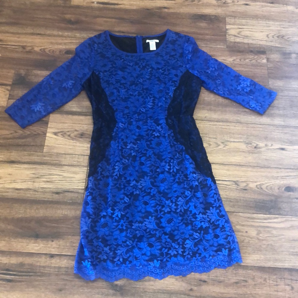 Bar III Blue Lace Dress M